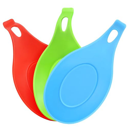 Silicone Spoon Rest for Stove Top, Spoon Holder for Stove, Silicone Spoons Rest for Kitchen Counter, Heat Resistant - color: Red green blue
