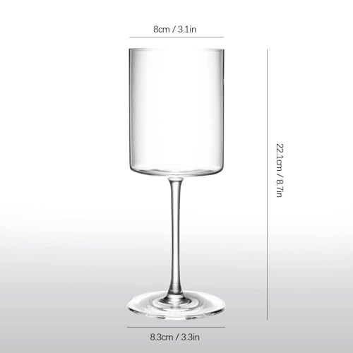 SANZO Square Crystal Wine Glasses Set of 2, Handmade Modern Red and White Wine Glasses, 15oz Tall Stemware for Home, Bar, or Gift Use(2PCS) - style: 2pcs