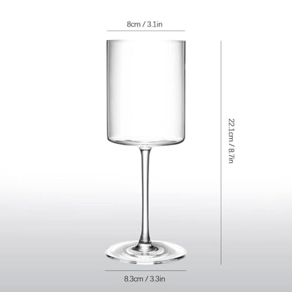 SANZO Square Crystal Wine Glasses Set of 2, Handmade Modern Red and White Wine Glasses, 15oz Tall Stemware for Home, Bar, or Gift Use(2PCS) - style: 2pcs