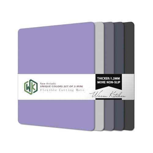 WK Small Flexible Plastic Cutting Boards for Kitchen Set of 5, Non Slip Cutting Mats for Meat, Mini Cutting Board Mats, BPA Free, Dishwasher Safe, 7.3x11.5" - color: Multi Grey - Small - 5