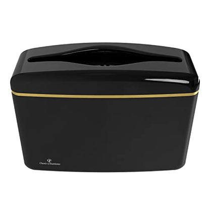 Countertop Multifold Hand Paper Towel Dispenser by Oasis Creations, Single Sheet Dispensing – Glossy Black - color: Black