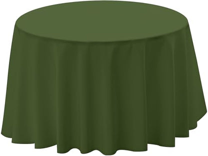 BYDOLL Table Cloth 48 Inch Round Tablecloth Fits Max38 Inch Diameter Table Top,Green Polyester Washable Wrinkle-Free Spillproof Tablecloth for Party Patio Cover - color: Green, size: 48" x 48" (Round-Fits Tables 24''-36'')