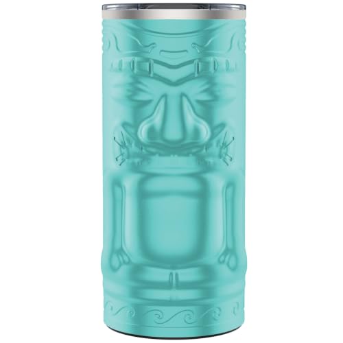 Yukon Outfitters Tipsy Tiki 20oz Insulated Travel Tumbler | Double-Wall Stainless Steel, Copper-Plated Vacuum Core, Spill-Resistant Lid, Non-Slip Bottom, Sweat-Free Exterior, Seafoam - color: Seafoam