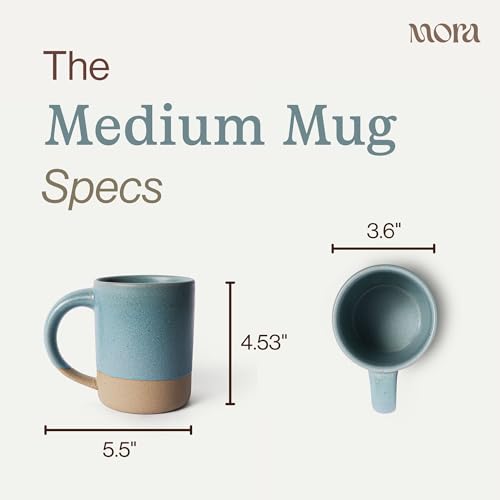 MORA Medium Mugs Set of 4, 16oz Ceramic Pottery Latte Mugs/Coffee Cups - Microwave and Dishwasher Safe - Iris - color: Iris