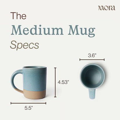 MORA Medium Mugs Set of 4, 16oz Ceramic Pottery Latte Mugs/Coffee Cups - Microwave and Dishwasher Safe - Iris - color: Iris