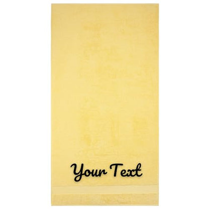 Personalized Towel Set, Custom Bath Towels with Name, Turkish Cotton Yellow | Bath Sheet, 100% Cotton, Embroidered, Monogrammed, Customized Gift For Adults, Wedding, Bridal Shower, Housewarming - color: Yellow, size: Oversized Bath Sheet - 1 Piece