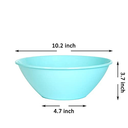 Youngever 10 inch 100 Ounce Plastic Mixing and Serving Bowls, Popcorn Bowls, Salad Bowls, Chip and Dip Serving Bowls, Set of 9 (Coastal) - color: Coastal