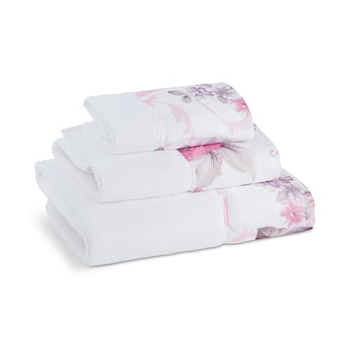 Zahari Home Michelle 3 Piece Bath Towel Set - Bath, Hand and Wash Towels with Modern Decor, Unique Design and Beautiful Floral Pattern - color: Michelle, style: 3 Piece Towel Set