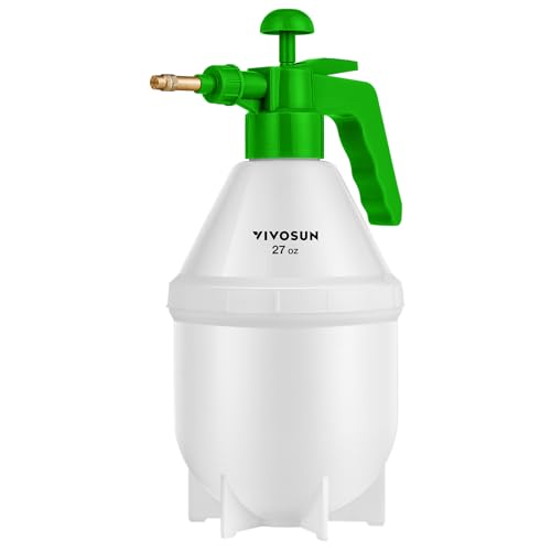 VIVOSUN 27oz Pump Sprayer, Handheld Garden Water Sprayer Bottle | with Adjustable Brass Nozzle, for Spraying Plants, Flowers, Weeds and Cleaning, Green - color: Green, size: 27oz