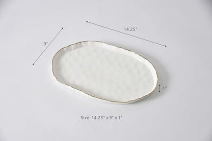 Pampa Bay Portofino Medium Oval Platter, 14.25" x 9" x 1" - size: 14.25 x 9