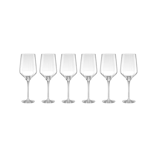 Lenox 897403 Tuscany Classics Angled Optic Wine Glasses, Set of 6 - style: Wine Glasses, Angled