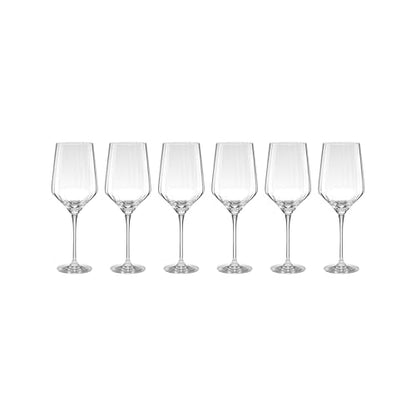 Lenox 897403 Tuscany Classics Angled Optic Wine Glasses, Set of 6 - style: Wine Glasses, Angled