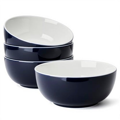 Sweese Ceramic Soup Bowl Set of 4, 29 oz Round Pasta Bowl Stackable Serving Bowl for Salad, Soup, Ramen, Fruit and Family Meals, Navy - color: Navy, size: 28 Ounce (Set of 4)