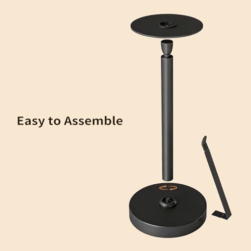 Heavy Duty Paper Towel Holder Countertop with Top Damping Disc Black | Easy One-Handed Tear, Weighted Base Non-Slip, Tension Arm Prevents Unraveling, Countertop Paper Stand for Kitchen, Bathroom - color: Black