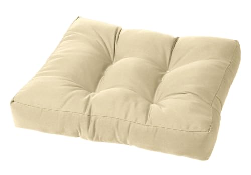 Cushion Source Tufted Ottoman Cushions, 21"X 17" Indoor and Outdoor Durable Tufted Cushion Made with Fade Resistant Sunbrella Fabric, Sunbrella Antique Beige - color: Sunbrella Antique Beige