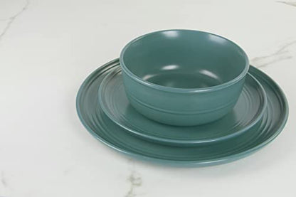 Double Line 6.25"/24 oz Cereal Bowl, Set of 6, Emerald Green - color: Emerald Green, size: Cereal Bowl