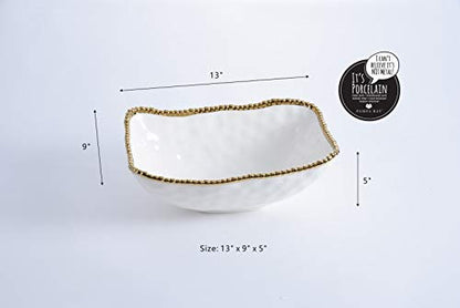 Pampa Bay Porcelain Deep Serving Bowl (Gold) - color: Gold