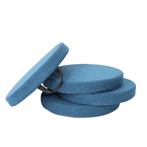 4PCS Floor Cushion | Floor Round Seat Cushions | 16''x2'' Chair Cushion with Removable Cover and Handle for Indoor Furniture (Indigo Blue) - color: Indigo Blue
