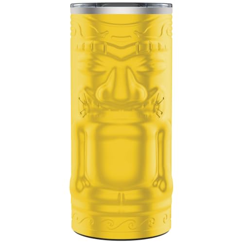 Yukon Outfitters Tipsy Tiki 20oz Insulated Travel Tumbler | Double-Wall Stainless Steel, Copper-Plated Vacuum Core, Spill-Resistant Lid, Non-Slip Bottom, Sweat-Free Exterior, Lemon Drop - color: Lemon Drop