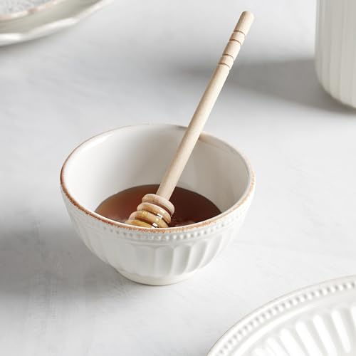 Lenox French Perle Groove White All-Purpose Bowls, Salad Bowl Set for 4 | dishwasher safe | versatile for cereal, soup, or salad | multi-purpose bowl | 6 inch diameter | 3 inch, 20oz - style: All-Purpose Bowls, Set of 4