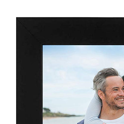 Americanflat 4x6 Picture Frame with Shatter-Resistant Glass - Set of 2 - Signature Collection - Gallery-Style Frames Made of Engineered Wood - Picture Frames for Tabletop and Wall Display - Black | Shatter-resistant glass, wall or tabletop display with in