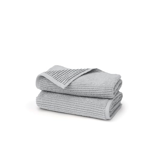 BOLL & BRANCH Turkish Ribbed Hand Towel Set, Shore | Set of 2 - 100% Organic Turkish Cotton - Soft Absorbent Quick Dry Luxury Spa Hand Towels, Textured Rib Weave - color: Shore, style: Turkish Ribbed