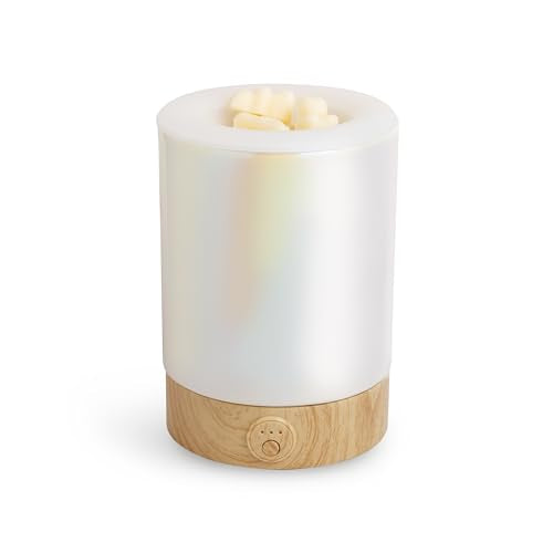 Happy Wax Iridescent Pink Signature Wax Melt Warmer for Scented Wax Melts, Cubes & Tarts – Electric Wax Melter with Automatic Timer and No Scrape Silicone Dish for Easy Wax Removal - color: Iridescent Pink