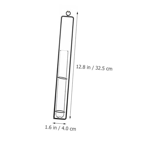CALLARON 3 Kits Hanging Hydroponic Test Tube Vase Set with Iron Frame, Glass Plant Propagation Containers, Wall-mounted Flower Holders for Indoor and Garden Decoration