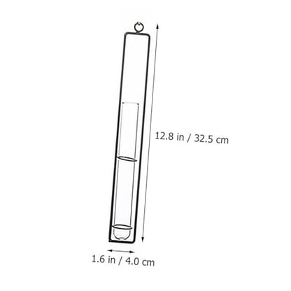 CALLARON 3 Kits Hanging Hydroponic Test Tube Vase Set with Iron Frame, Glass Plant Propagation Containers, Wall-mounted Flower Holders for Indoor and Garden Decoration