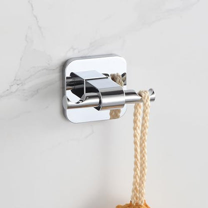 Bathroom Accessories Set, 4 Pieces Bathroom Hardware Set, 24 inch Towel Bar, Towel Racks, Robe Towel Hooks, Toilet Paper Holder Wall Mounted Or Self-Adhesive,Stainless Steel and Plastic (Chrome) - color: Chrome