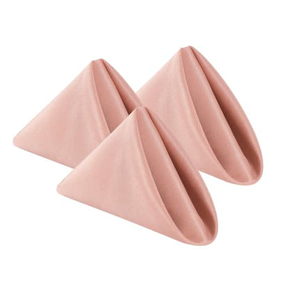 Bailarina Cloth Napkins Set of 80,17x17 inches Dinner Napkins Cloth Washable,Polyester Square Table Cloth Napkin Bulk with Hemmed Edges Ideal for Banquets, Parties and Weddings-Dusty Pink - color: Dusty Pink