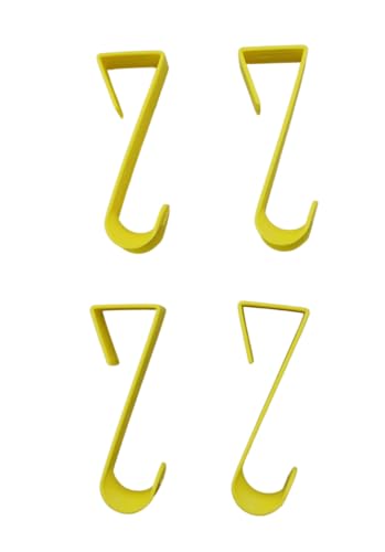 Dependable Industries Over-The-Door Hanger Hook Set 4-Pack of 4.5 in. Plastic Over-The-Door Hangers & Over-The-Door Hooks – Over-Door Hooks for Hanging Clothes & Towels (Yellow) - color: Yellow