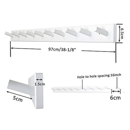 WEBI Coat Rack Wall Mounted,10 Hooks,38" Long Coat Hanger Wall Mount,Peg Rail Hat Hooks for Hanging Caps,Jacket,Clothes,Coats,White - color: White, size: 38 inch