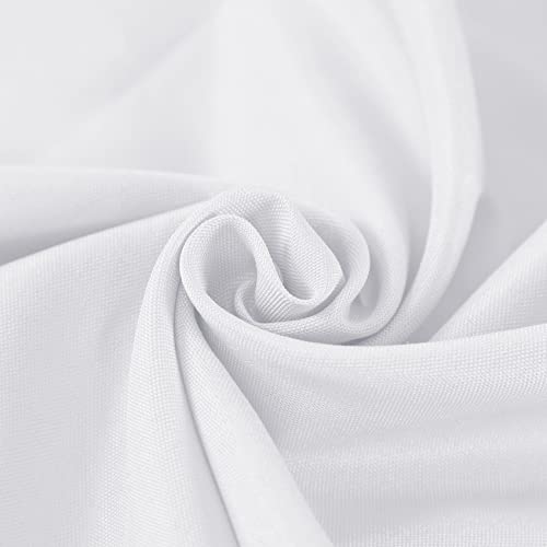 Fokitut 6 Pack Waterproof Round Tablecloth, 120 Inch, Stain Resistant and Wrinkle Polyester Table Cloth, Fabric Table Cover for Kitchen Dining, Wedding, Party, Holiday Dinner-White - color: White, size: Round-120''-6pack