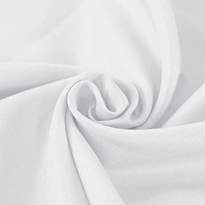 Fokitut 6 Pack Waterproof Round Tablecloth, 108 Inch, Stain Resistant and Wrinkle Polyester Table Cloth, Fabric Table Cover for Kitchen Dining, Wedding, Party, Holiday Dinner-White - color: White, size: Round-108''-6pack