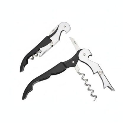 Home Bar & Dining Room Essential: 4-Piece Stainless Steel Wine Opener Kit with Corkscrew, Foil Cutter, Pourer, and Stopper