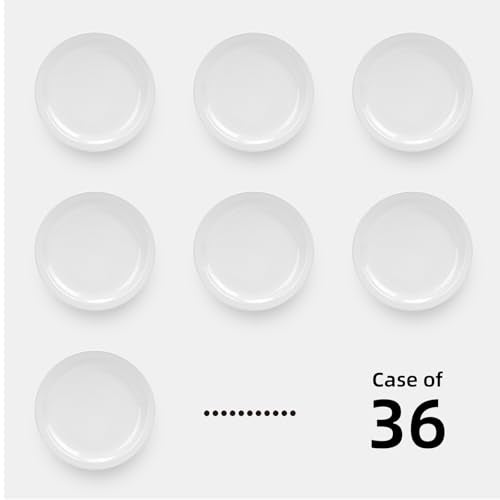 Stoneware Narrow Rim Commercial Grade Dinnerware, Bright White, Plate 7.25", Case of 36 - color: Bright White, size: Plate 7.25"