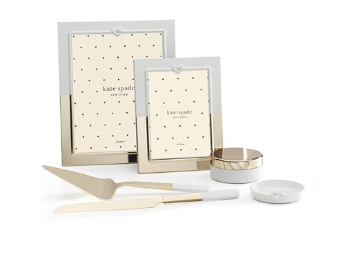 kate spade new york With Love Silverware Cake Knife & Server Set, 2-Piece | gold-plated stainless steel with enamel | flatware | 13.5 inch knife, hand wash only | wedding gift, cake cutting set - style: Dessert Forks, Set of 2