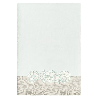 Seaside 4-Piece Luxury Towel Set, Sparkling Seashell Applique, Plush Turkish Cotton, Durable & Quick Dry, Nautical Bath Ensemble, 2 Bath 2 Hand Towels, Aqua - color: Aqua, size: 2 Pcs Bath 2 Pcs Hand Towel