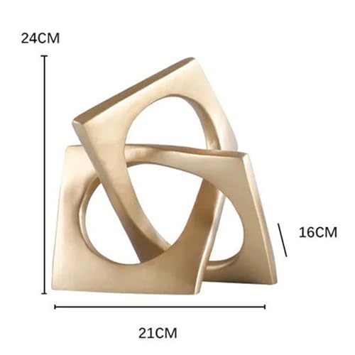HouseVibe Geometric Sculpture Desktop Ornament Modern Statue Decorative Figurine for Shelf Cabinet Desk Dinning Table Living Room, L