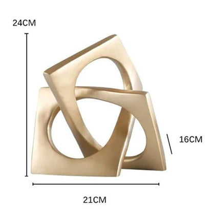 HouseVibe Geometric Sculpture Desktop Ornament Modern Statue Decorative Figurine for Shelf Cabinet Desk Dinning Table Living Room, L