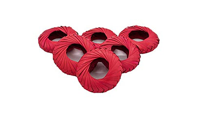 Napkin Rings Rustic Hand Woven Set of Colorful Ring Holder Coastal Tropical Beachy Napping Rings for Thanksgiving Xmas Wedding Everyday Dinning Table Parties (6X, Red) - color: Red