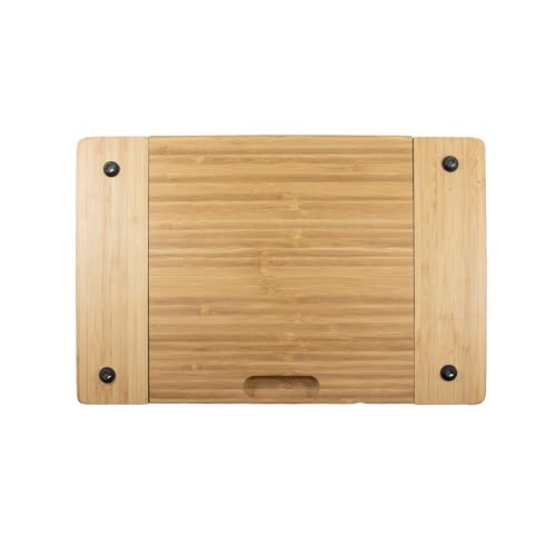 Sarge Artisan Bamboo Cheese Board Set, 4-Piece, Charcuterie Serving Tray | bamboo, stainless steel knives, hidden drawer, charcuterie, cheese, entertaining, parties, housewarming gift, SK-180