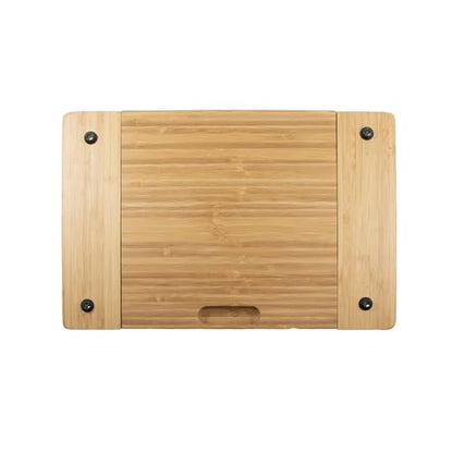 Sarge Artisan Bamboo Cheese Board Set, 4-Piece, Charcuterie Serving Tray | bamboo, stainless steel knives, hidden drawer, charcuterie, cheese, entertaining, parties, housewarming gift, SK-180