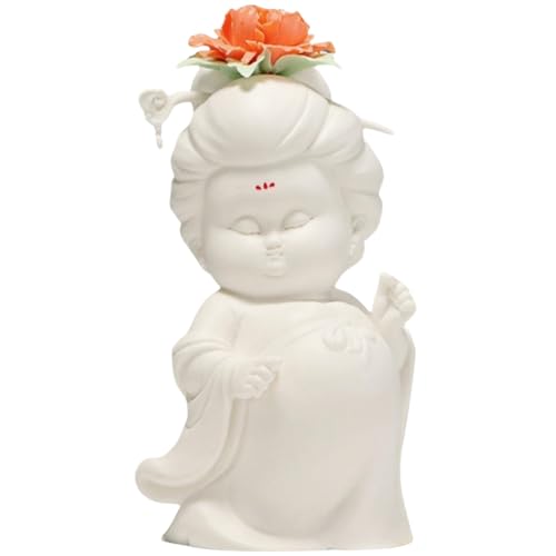 Animal Ornament Sculpture Ceramic Classical Ladies Living Room Wine Cabinet Tv Cabinet Desktop Figure Ancient Style Beauty Zen Ornaments White - color: White
