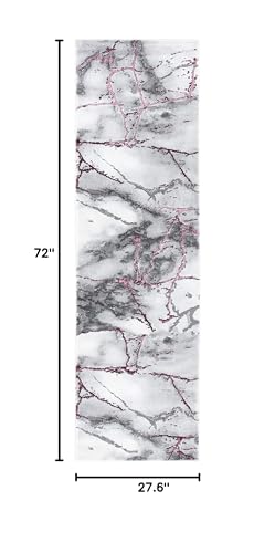 SAFAVIEH Craft Collection Runner Rug - 2'3" x 6', Grey & Wine, Modern Abstract Design, Non-Shedding & Easy Care, Ideal for High Traffic Areas in Living Room, Bedroom (CFT877S) - color: Grey/Wine, size: 2'3" x 6' (Runner)