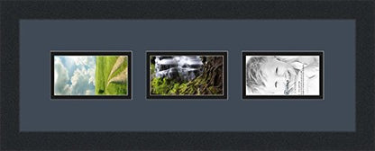 ArtToFrames Collage Photo Frame Double Mat with 3 - 3x5 Openings and Satin Black Frame - color: Blue Jay, size: 3 - 3x5