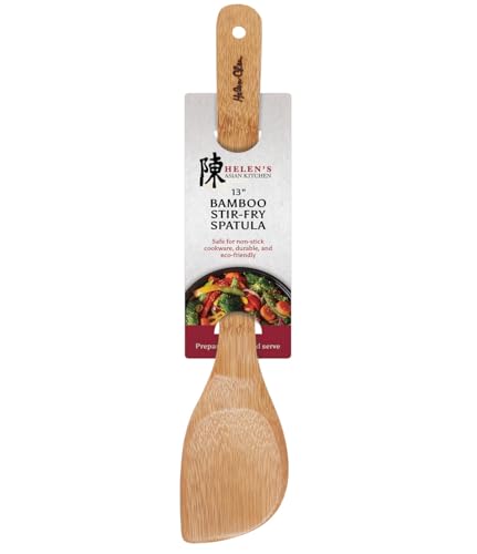 Helen's Asian Kitchen Bamboo Stir Fry Spatula, 13-Inch, Wok Cooking Tool For Stirring, Mixing, Turning, And Serving - size: 13-Inch, Solid Spatula