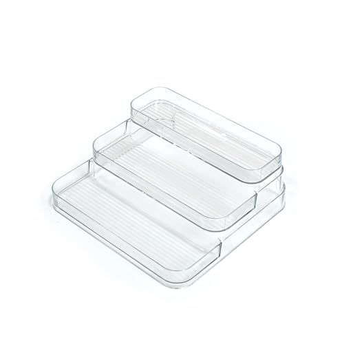 GREATLINK 3-Tier Acrylic Spice Rack Organizer for Cabinet and Kitchen – Cabinet & Countertop Storage for Spices, Seasonings, Pantry, Perfume & Medicine (1 Pack)