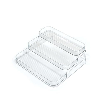 GREATLINK 3-Tier Acrylic Spice Rack Organizer for Cabinet and Kitchen – Cabinet & Countertop Storage for Spices, Seasonings, Pantry, Perfume & Medicine (1 Pack)